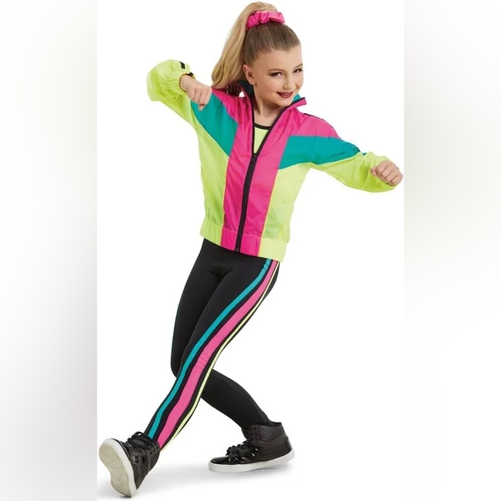 Weissman Neon Pink and Green Dance Costume size SC